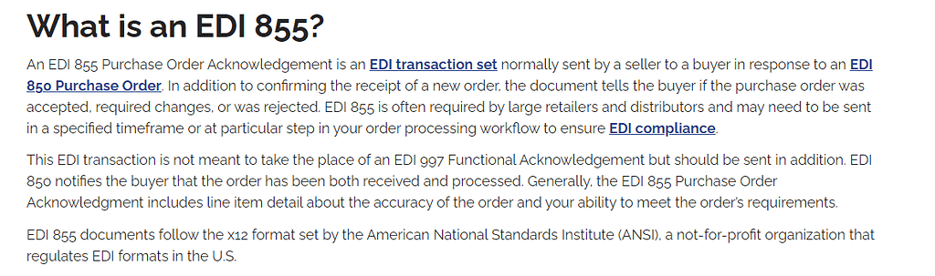 EDI Folks UNITE! Is there a way to send a PO rejection - 855? - Epicor ...