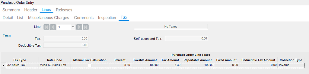 Sales Tax on Purchase Orders - Epicor ERP 10 - Epicor User Help Forum
