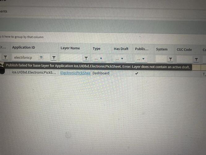 Epicor Cannot Publish