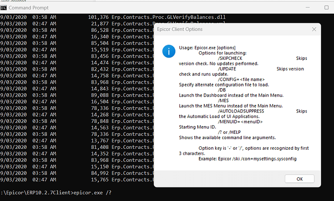 epicorcommandline