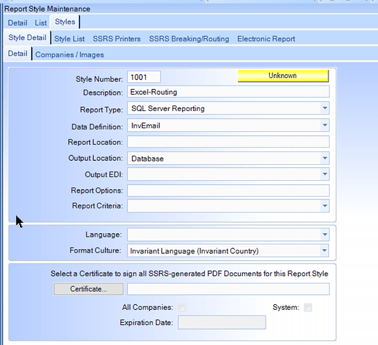 Report Style
