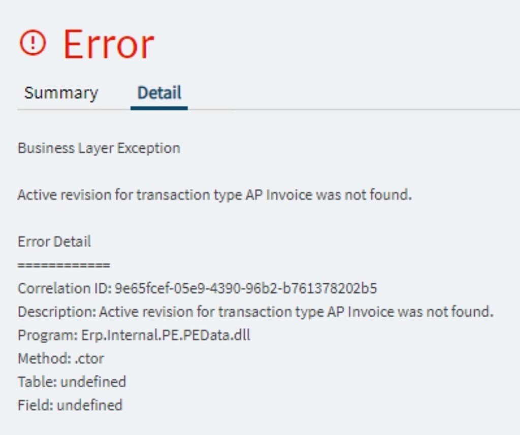 New Company Error During AP Invoice - Kinetic ERP - Epicor User Help Forum