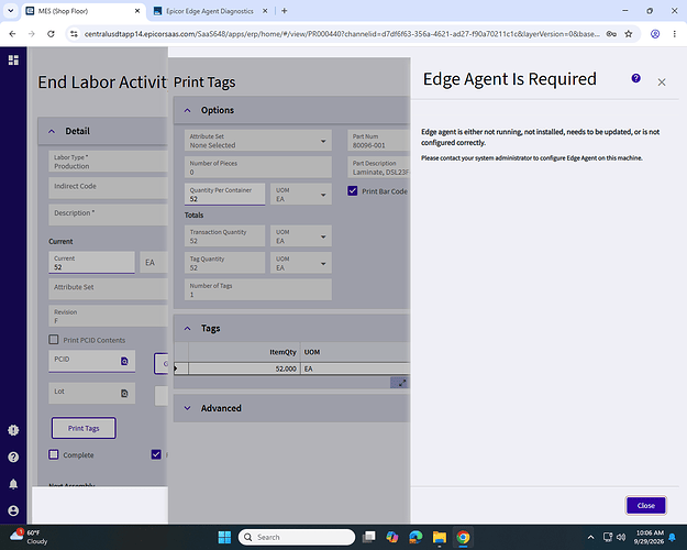 MES at time of logfile Screenshot 2026-09-29 100647