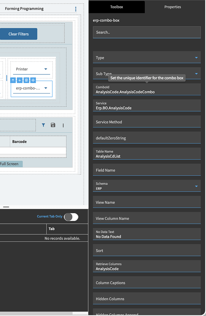 Grid ComboBox not displaying mirrored results from Panel Card Drop down ...