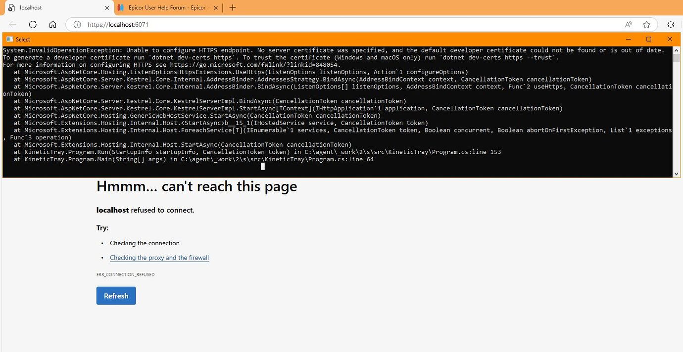 Edge Agent Pilot Error - Kinetic ERP - Epicor User Help Forum