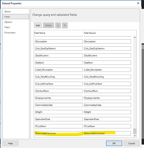 Screenshot Added Field