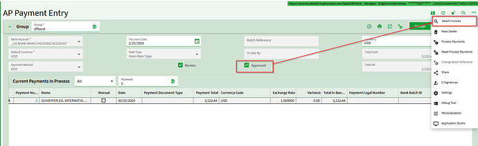 AP Payment Entry