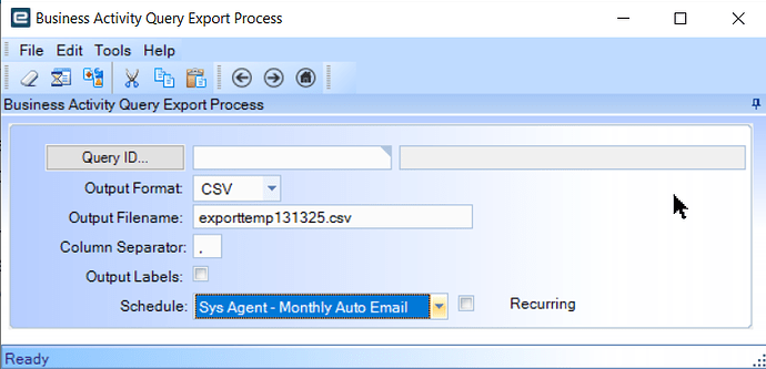 BAQ Export Process