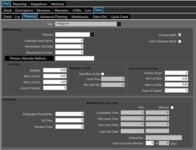 SITES PLANNING