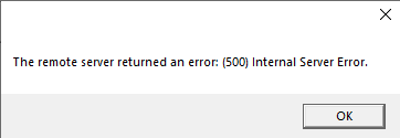 The returned Internal URL Error(Set) error: Curl 500 冷却パーツ・ファン requested Server error: