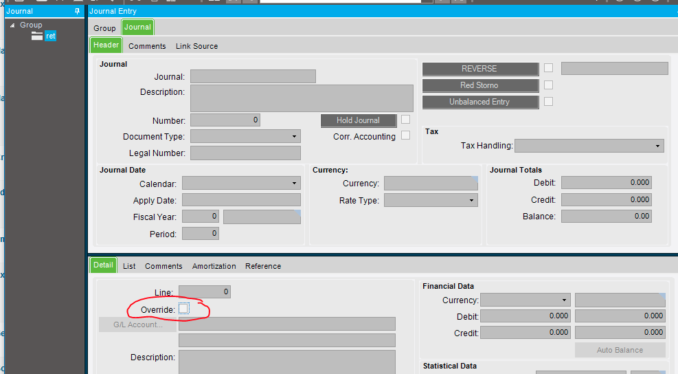 Override Box Journal Entry Override Box Function? - Kinetic ERP - Epicor User Help Forum