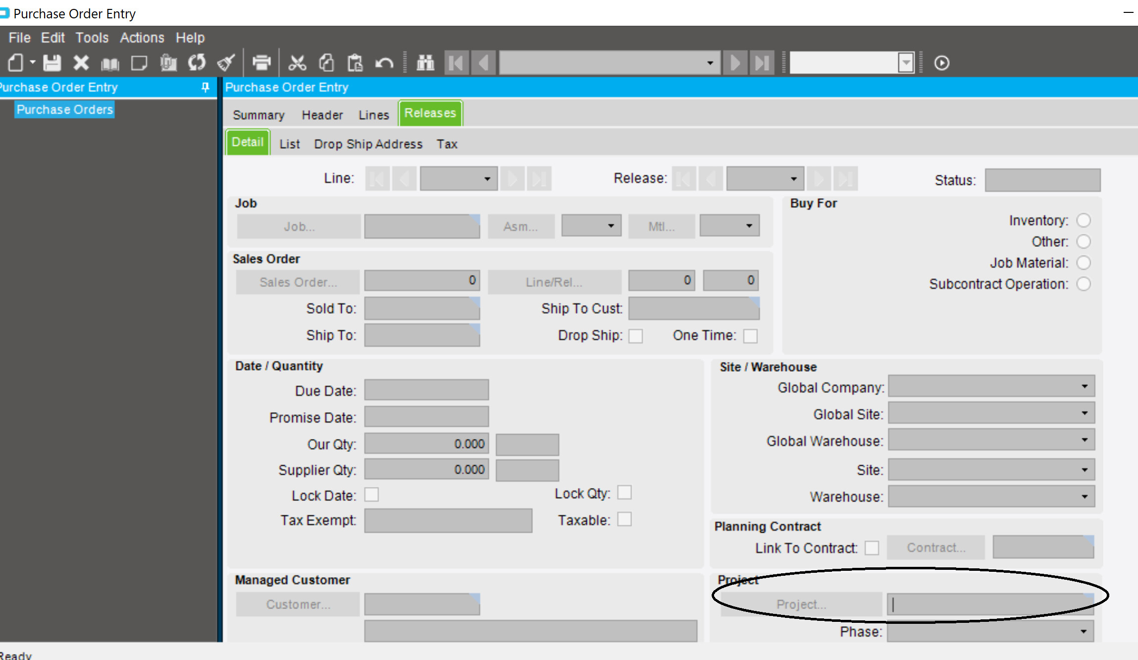 Make Project ID Field to be Mandatory on Purchase Order Screen - Epicor ...