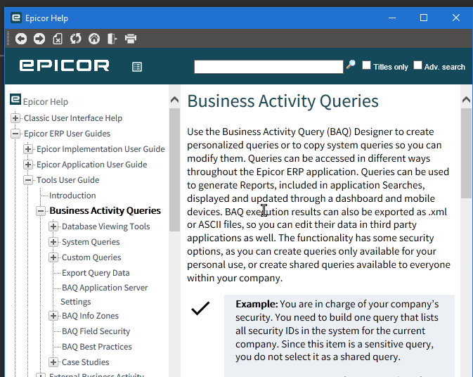 Baq guide epicor erp 10 epicor user help forum