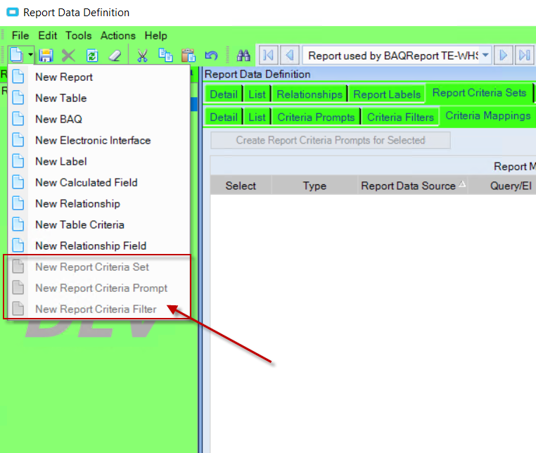 RDD Report Criteria is greyed-out - ERP 10 - Epicor User Help ...