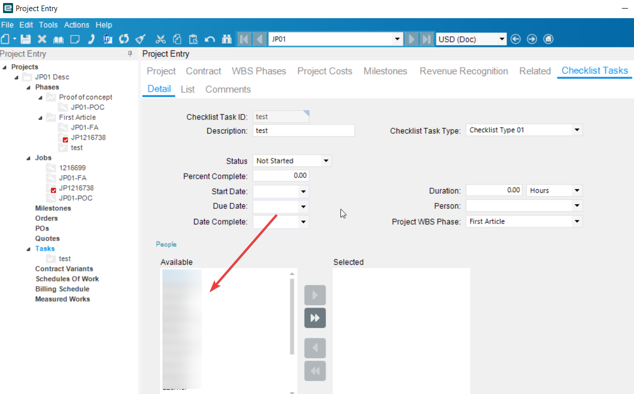 Where to manage list of users that can be assigned to project tasks ...