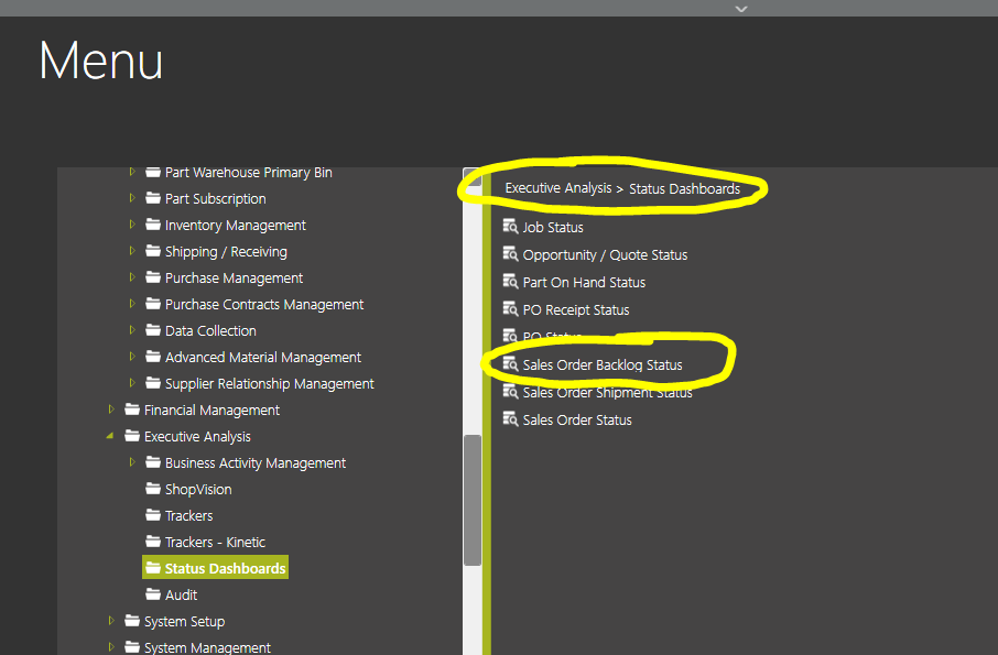 epicor software can you run reports with only open back orders