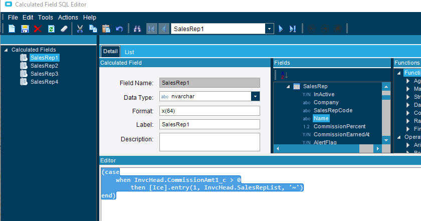 Display SalesRep Name in BAQ Calculated Field - Epicor ERP 10 - Epicor ...