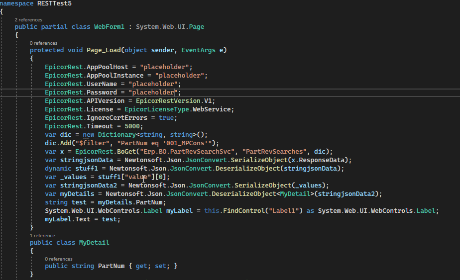 Epicor Rest Helper (Nuget) Updated V3 - Page 13 - Experts' Corner ...