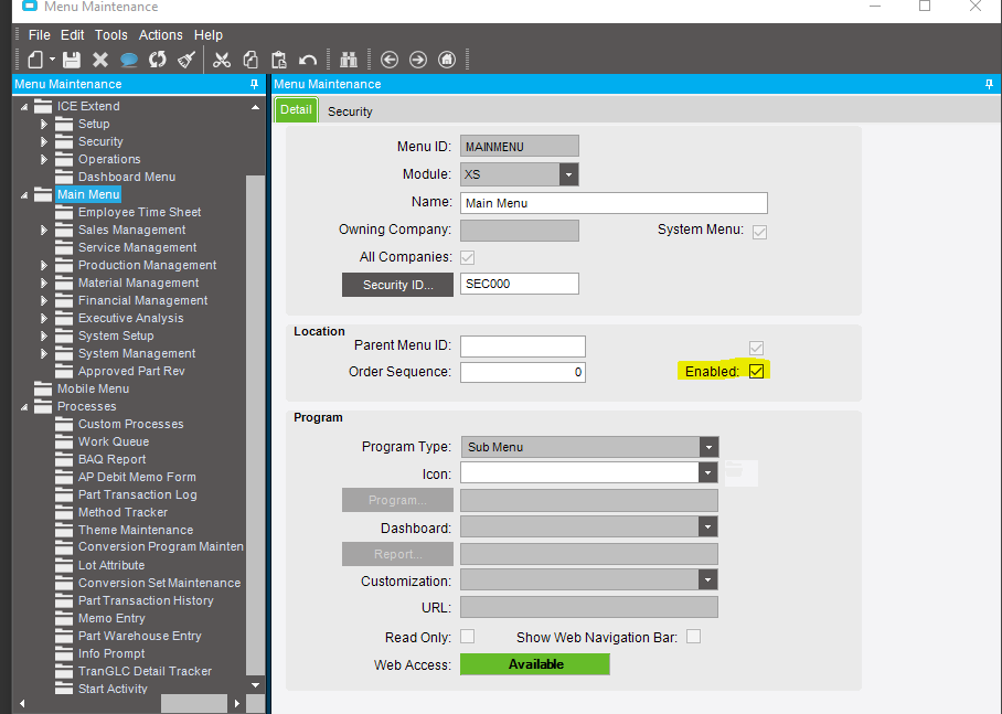 MES Menu - Epicor ERP 10 - Epicor User Help Forum