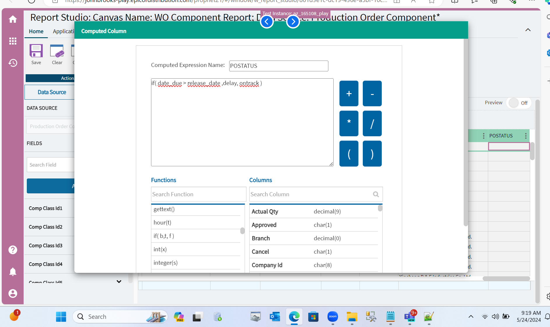 If case in report studio prophet 21 epicor user help forum